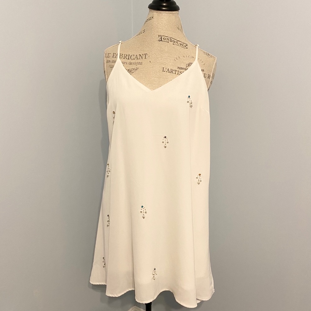 Gemstone and pearl embellished party dress